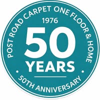 Post Road Carpet One Floor & Home 50th Anniversary Badge